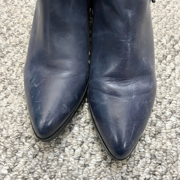 SOLD ALDO blue leather western boho buckle ankle boots 8.5 - Picture 11 of 15